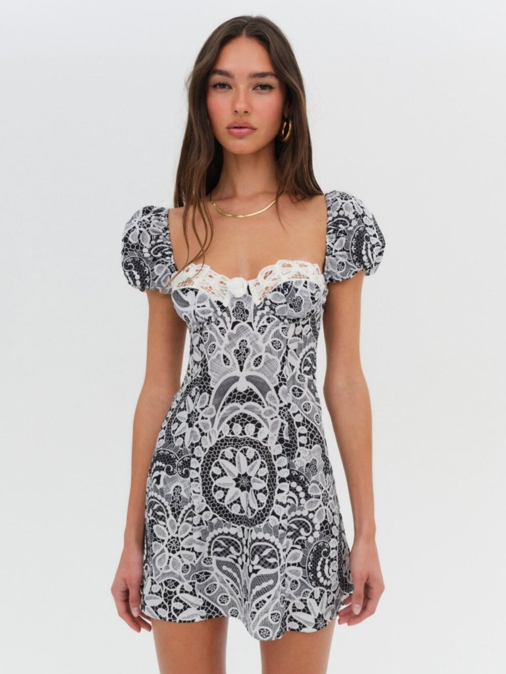 For Love & Lemons Taylor Mini Dress XS / Black